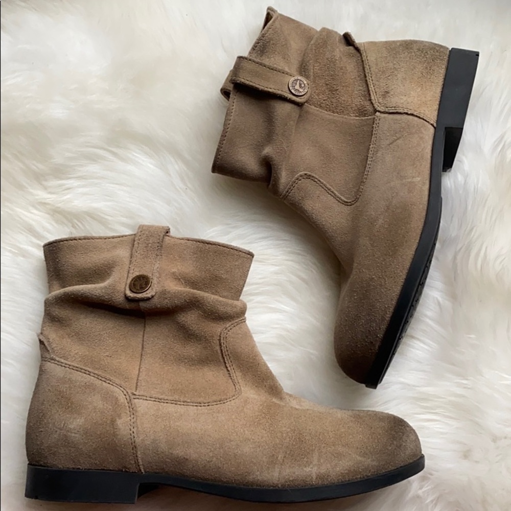 New Birkenstock Sarnia short suede boots tan 36